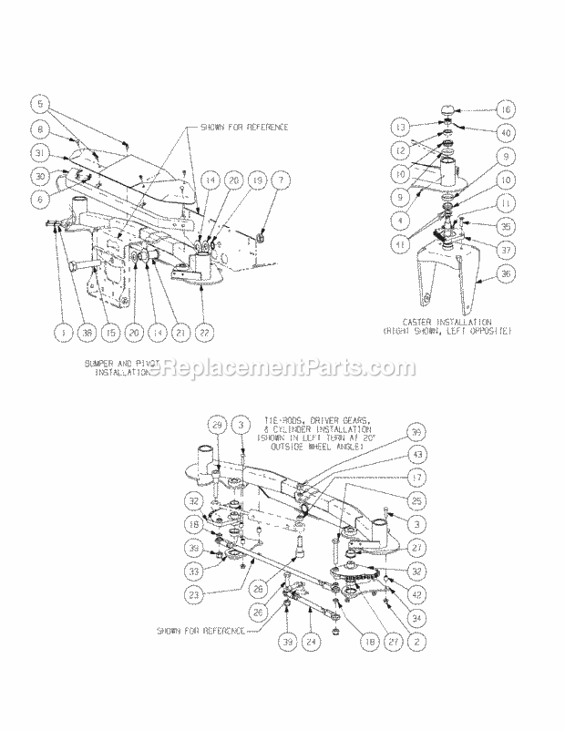 Front Axle Assembly Diagram and Parts List for S7237-KW 53AI8DU8050 Cub Cadet Sprayer